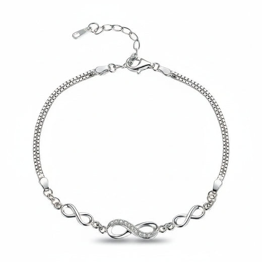 Infinity love bracelet in 925 sterling silver