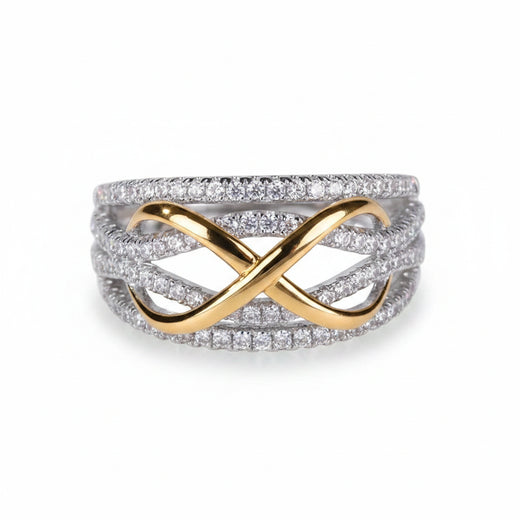 Infinity Love Ring 925 Sterling Silver Color Shining Cubic Zircon Bowknot Letter 8 Eternity Promise Jewelry for Woman Girlfriend Jewelry Town