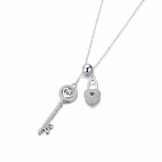 Love Key CZ Necklace Jewelry Towns