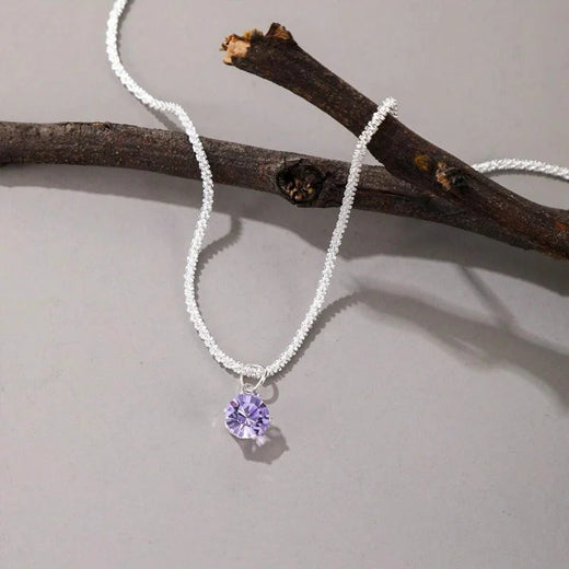 Hot 925 Sterling Silver Plated Necklace Versatile Single Sparkling AAA Zircon Clavicle Chain for Women Wedding Jewelry Wholesale Jewelry Town