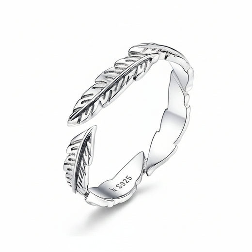 Vintage Sterling Silver Feather Wings Ring – Adjustable Celestial-Inspired Jewelry for Women