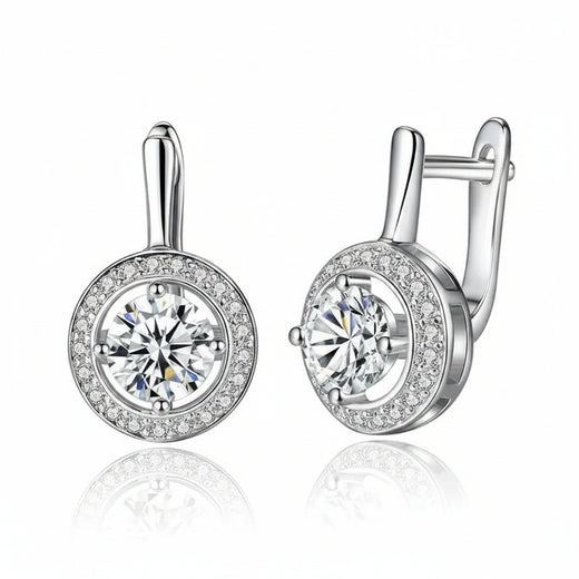 Round Full of Love dangle earrings in silver-tone alloy