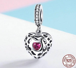 Happiness Heart Pink CZ Charms