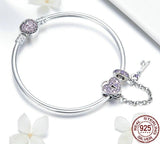 Love Key Heart Shape Bracelets | Purple Zircon Style Ladies Bracelets