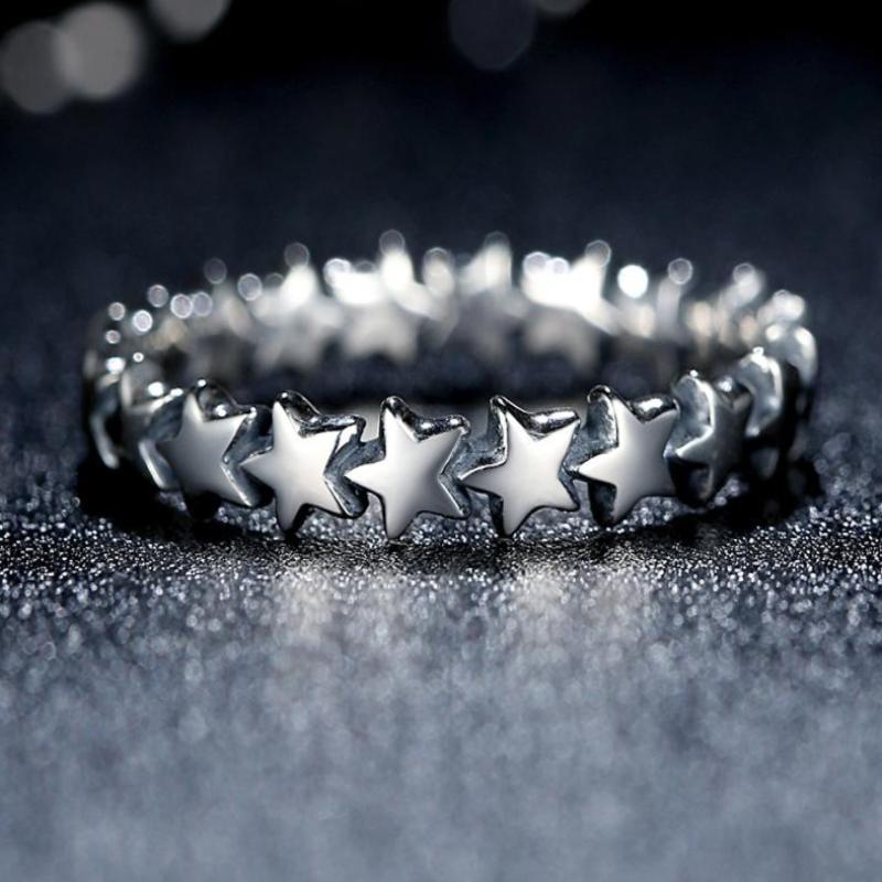 925 Sterling Silver Star Ring for Women – Minimalist Stackable Celestial Jewelry