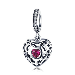 Happiness Heart Pink CZ Charms