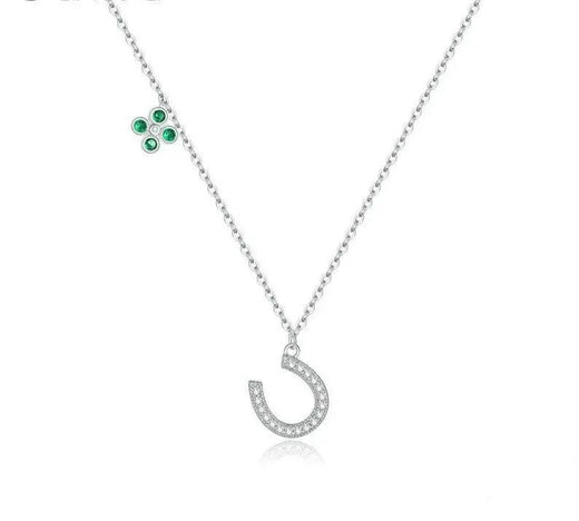 Lucky Horseshoe Plated platinum Chain Necklace