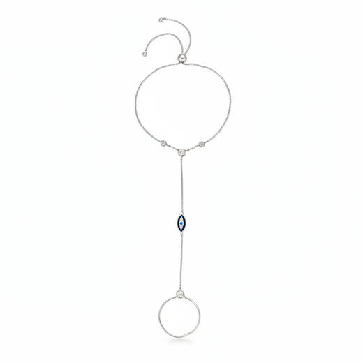 Magic Blue Eye bracelet in 925 sterling silver with cubic zirconia