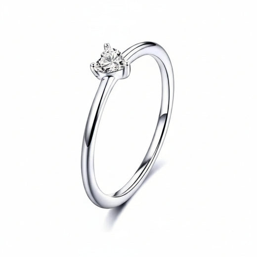 Moissanite Engagement Ring 925 sterling silver platinum plated solitaire
