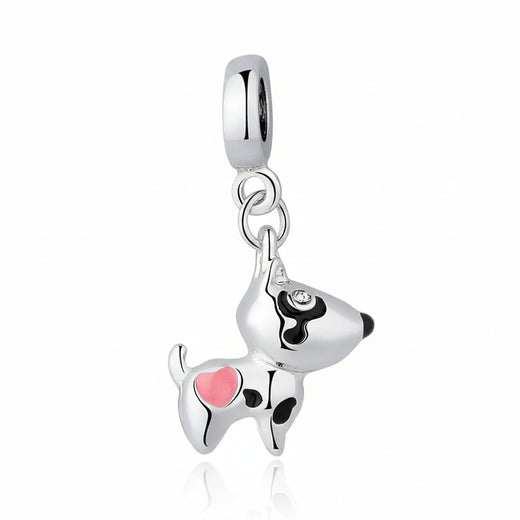 Pink Heart Dog Charms