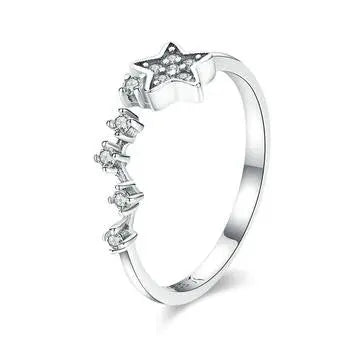 Secret of Stars silver circle ring in 925 sterling silver with star design – Jewelry Towns