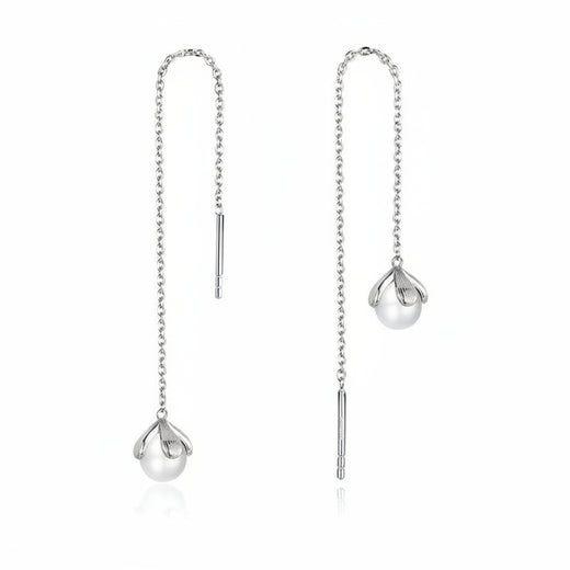 Shell pearl drop earrings in 925 sterling silver