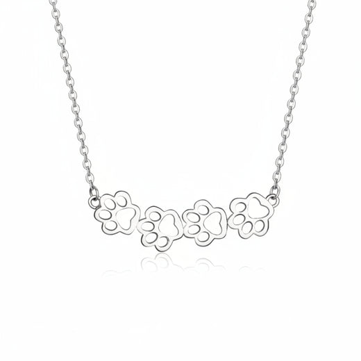 925 sterling silver paw necklace detail