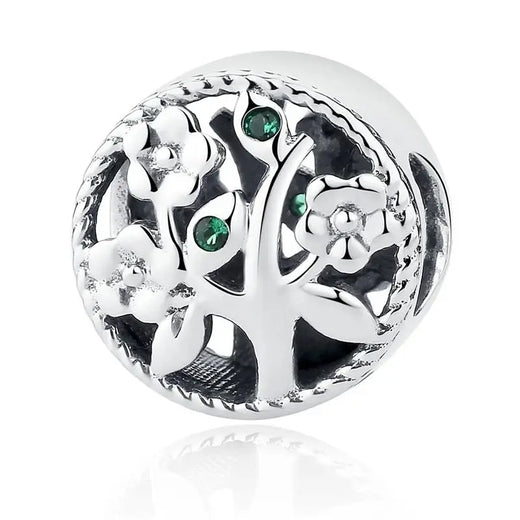 925 Sterling Silver Tree of Life Bead Charm openwork design, fits Pandora bracelet