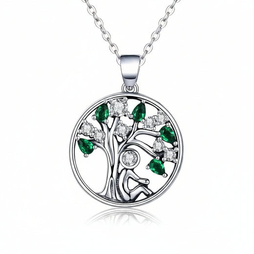 Tree of Life zircon necklace in 925 sterling silver