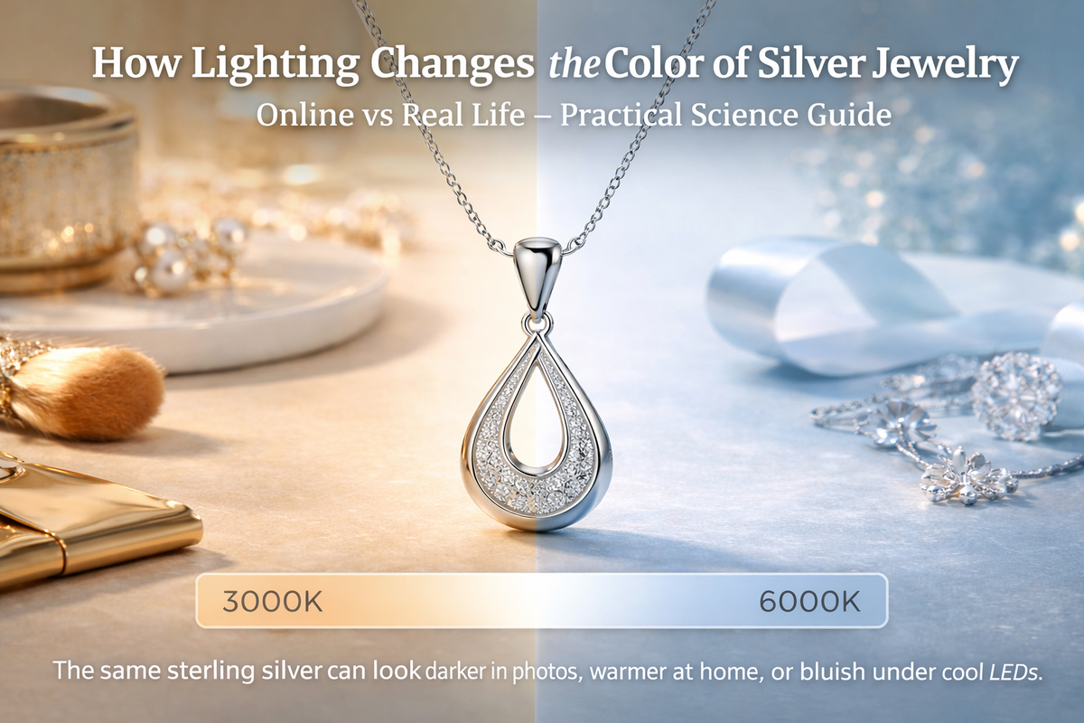 How Lighting Changes the Color of Silver Jewelry (Online vs Real Life) – Pillar Optical Science Guide (2026)