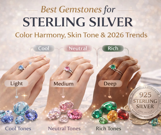 Best Gemstones for Sterling Silver: Color Harmony, Skin Tone & 2026 Trends