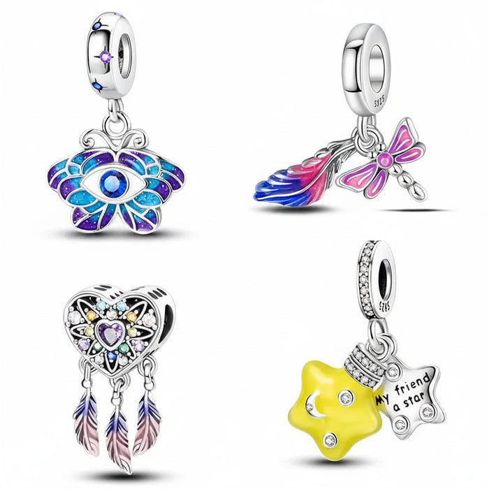 925 sterling silver nature and celestial charm collection