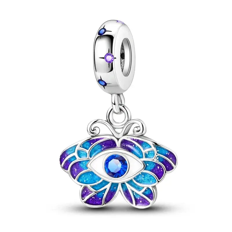 925 Sterling Silver Colorful Butterfly Dragonfly Feathers Charms Luminous Stars Pendants Fit Original Bracelets Fine DIY Jewelry  Jewelry Town