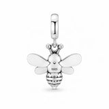 Back view of Jewelry Towns 925 sterling silver bee charm showing the S925 hallmark
