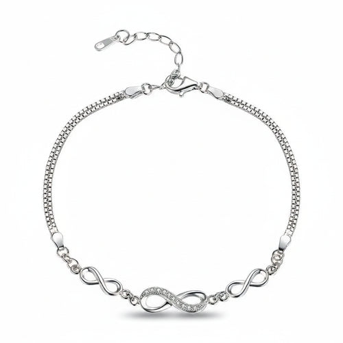 Infinity love bracelet in 925 sterling silver