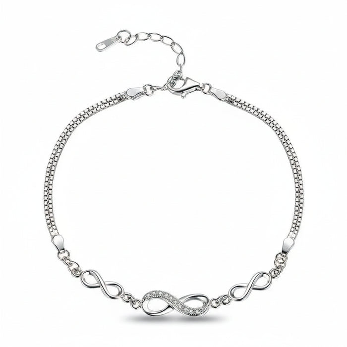 Infinity love bracelet in 925 sterling silver