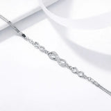 925 Sterling Silver Infinity Love Chain Link Adjustable Zircon Bracelet eprolo