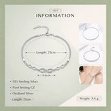 925 Sterling Silver Infinity Love Chain Link Adjustable Zircon Bracelet eprolo