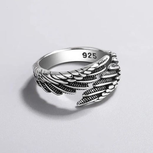 Angel Wing Feather Ring - 925 Sterling Silver Jewelry Towns