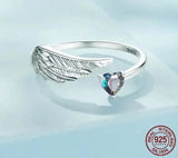 ✨ Angel Wing Heart Ring.