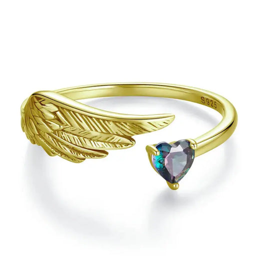 Mystical sterling silver angel wing ring as a symbolic gift for protection – Jewelry Towns