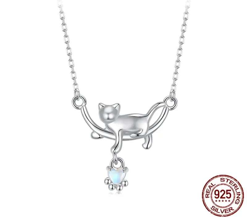 ✨ Dainty Sterling Silver Cat Necklace.
