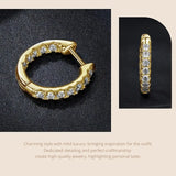 ✨ Dazzling Gold Moissanite Hoop Earrings.