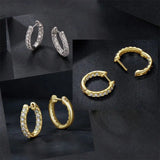 ✨ Dazzling Gold Moissanite Hoop Earrings.