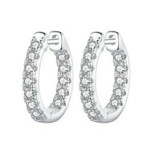 ✨ Dazzling Gold Moissanite Hoop Earrings.
