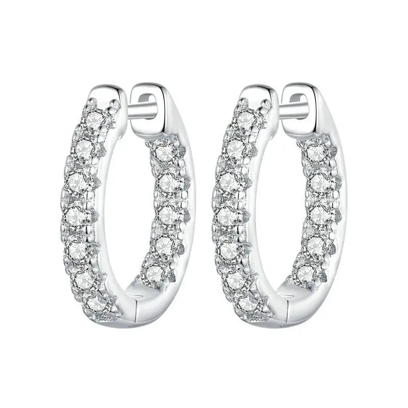 ✨ Dazzling Gold Moissanite Hoop Earrings.