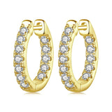 ✨ Dazzling Gold Moissanite Hoop Earrings.