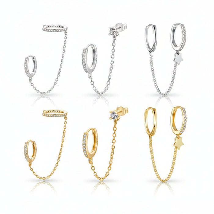 Sterling silver chain and ear cuff collection - seven designs
