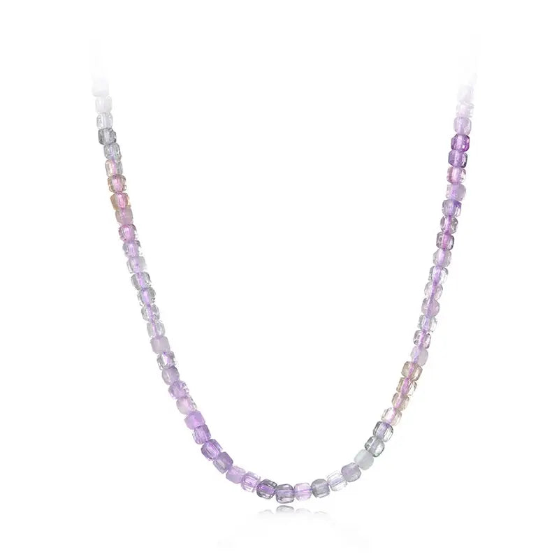 Fluorite bead necklace with naturally varied colour