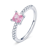 💗 925 Sterling Silver Pink Heart Ring – Elevated Love Band with CZ Sparkle