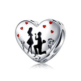 Heart Paw Silver Charm 