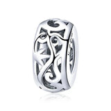 Heart Paw Silver Charm 