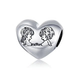 Heart Paw Silver Charm 