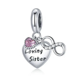 Heart Paw Silver Charm 