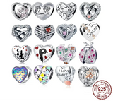 Heart Paw Silver Charm 