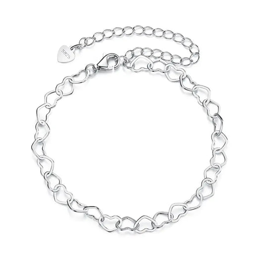 Hollow heart bracelet in 925 sterling silver