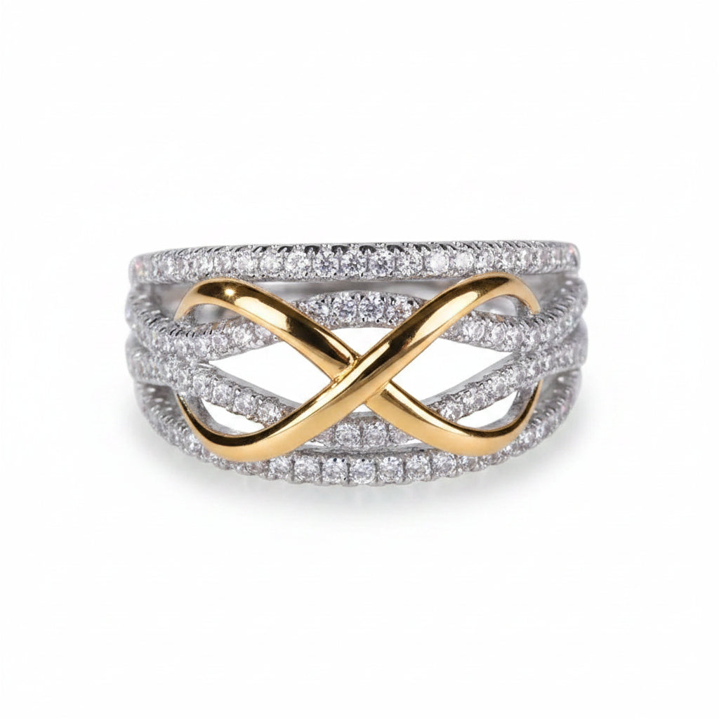Infinity Love Ring 925 Sterling Silver Color Shining Cubic Zircon Bowknot Letter 8 Eternity Promise Jewelry for Woman Girlfriend  Jewelry Town