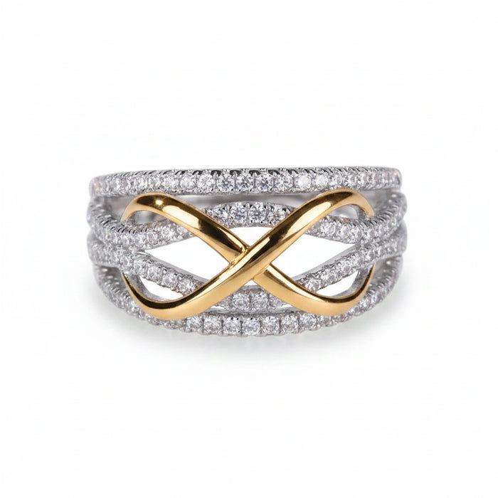 Infinity Love Ring 925 Sterling Silver Color Shining Cubic Zircon Bowknot Letter 8 Eternity Promise Jewelry for Woman Girlfriend  Jewelry Town