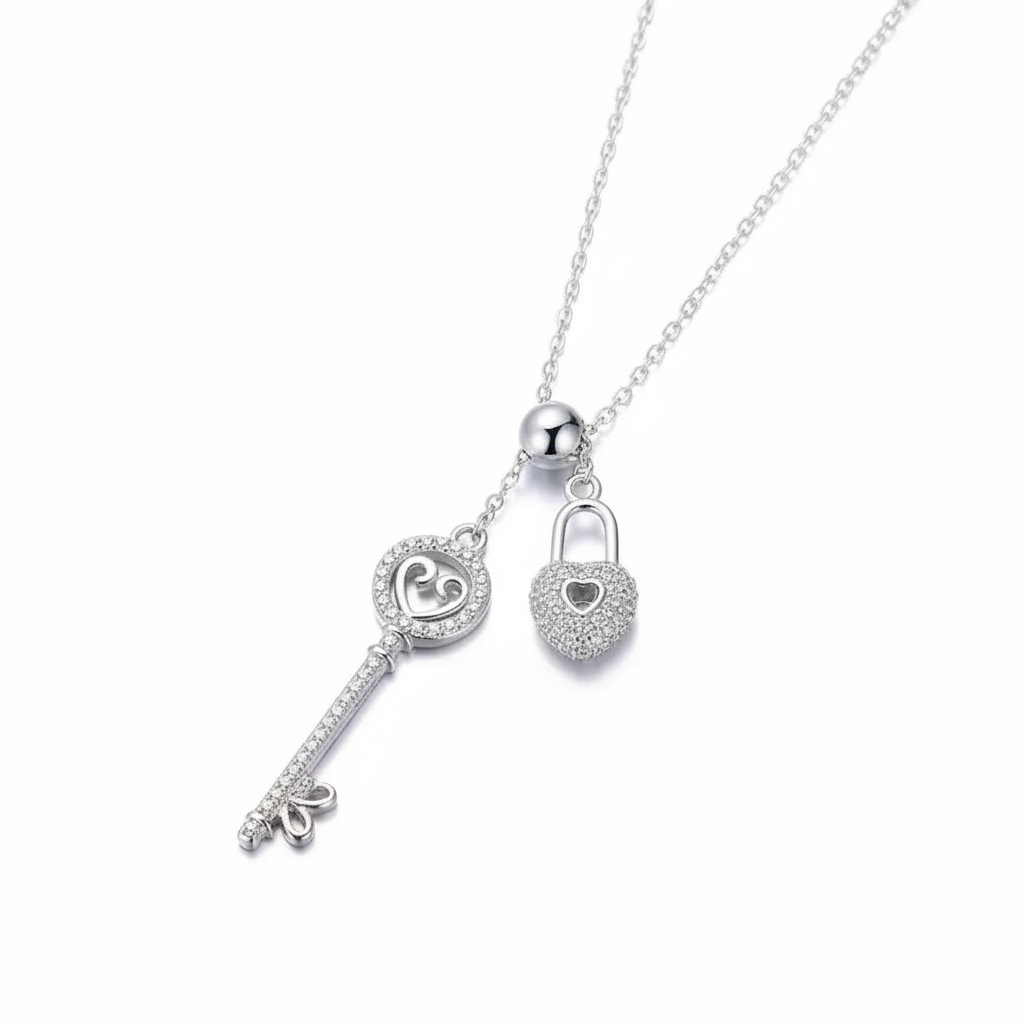 Love Key CZ Necklace Jewelry Towns