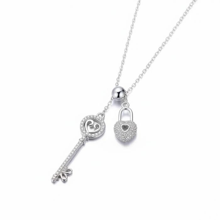 Love Key CZ Necklace Jewelry Towns